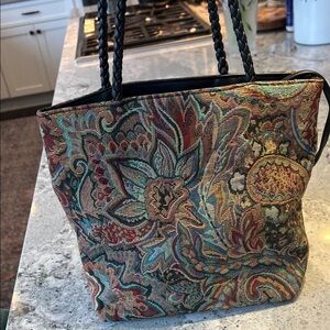 Paisley Patterned Shoulder Bag with Matching Pouch